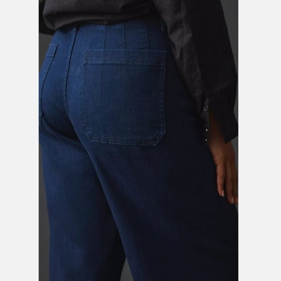 Anthropologie The Colette Crop High-Rise Wide-Leg Jeans by Maeve 26P 26 P NWT - Picture 5 of 8